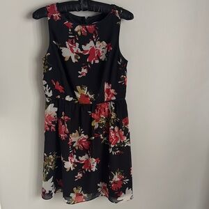 Floral Black Dress